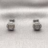 Arete Dormilona 02.342.0421 Rodio Laminado, con Micro Pave Blanca, Pulido, Rodinado