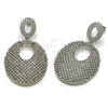 Arete Colgante 02.436.0057.1 Rodio Laminado, con Zirconia Cubica Blanca, Pulido, Rodinado
