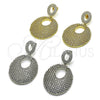 Arete Colgante 02.436.0057.1 Rodio Laminado, con Zirconia Cubica Blanca, Pulido, Rodinado