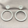 Arete Colgante 02.436.0058.1 Rodio Laminado, con Micro Pave Blanca, Pulido, Rodinado