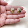 Arete Dormilona 02.465.0003 Oro Laminado, con Micro Pave Blanca, Pulido, Tono Dorado