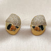 Arete Dormilona 02.465.0003 Oro Laminado, con Micro Pave Blanca, Pulido, Tono Dorado