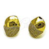 Arete Dormilona 02.465.0003 Oro Laminado, con Micro Pave Blanca, Pulido, Tono Dorado