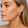 Arete Dormilona 02.465.0006 Oro Laminado, Diseño de Nudo, Pulido, Dos Tonos