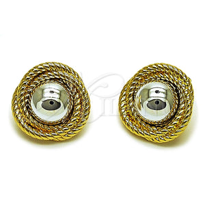 Arete Dormilona 02.465.0006 Oro Laminado, Diseño de Nudo, Pulido, Dos Tonos