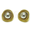 Arete Dormilona 02.465.0006 Oro Laminado, Diseño de Nudo, Pulido, Dos Tonos