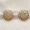 Arete Dormilona 02.465.0009 Oro Laminado, con Micro Pave Blanca, Pulido, Tono Dorado