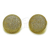 Arete Dormilona 02.465.0009 Oro Laminado, con Micro Pave Blanca, Pulido, Tono Dorado