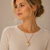 Dije Elegante 05.465.0004 Oro Laminado, Diseño de Corazón y Hueco, con Zirconia Cubica Blanca, Pulido, Tono Dorado