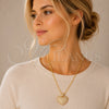 Dije Elegante 05.465.0005 Oro Laminado, Diseño de Corazón y Hueco, con Micro Pave Blanca, Pulido, Tono Dorado
