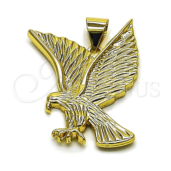 Dije Elegante 05.465.0008 Oro Laminado, Diseño de Águila, Diamantado, Tono Dorado