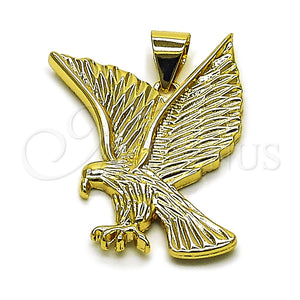 Dije Elegante 05.465.0008 Oro Laminado, Diseño de Águila, Diamantado, Tono Dorado