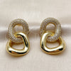 Arete Dormilona 02.465.0013 Oro Laminado, con Zirconia Cubica Blanca, Pulido, Tono Dorado