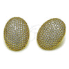 Arete Dormilona 02.465.0015 Oro Laminado, con Zirconia Cubica Blanca, Pulido, Tono Dorado