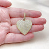 Dije Elegante 05.465.0011 Oro Laminado, Diseño de Corazón, con Zirconia Cubica Blanca, Pulido, Tono Dorado