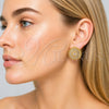Arete Dormilona 02.465.0018 Oro Laminado, Diseño de Cluster y Miami Cubana, con Zirconia Cubica Blanca, Pulido, Tono Dorado