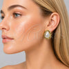 Arete Dormilona 02.465.0020 Oro Laminado, Diseño de Gota, con Perla Marfil, Pulido, Tono Dorado
