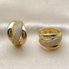 Argolla Huggie 02.465.0021.25 Oro Laminado, con Zirconia Cubica Blanca, Pulido, Tono Dorado