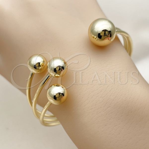 Aro Individual 07.213.0028 Oro Laminado, Diseño de Bola, Pulido, Tono Dorado (Grosor 06.2 MM, Talla Unica)