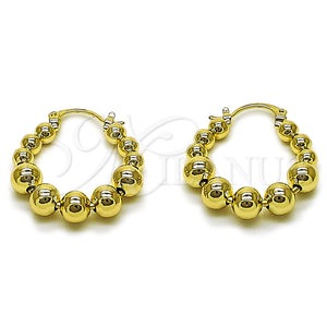 Argolla Pequeña 02.213.0940.25 Oro Laminado, Diseño de Bola, Pulido, Tono Dorado