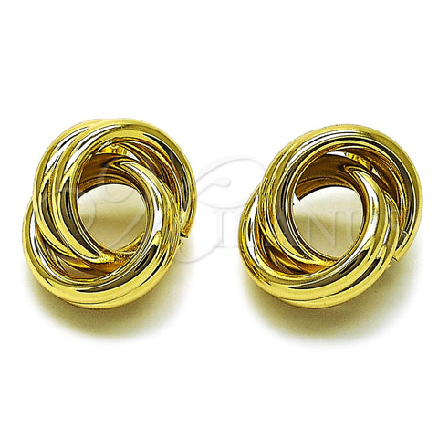 Arete Dormilona 02.213.0949 Oro Laminado, Diseño de Hueco, Pulido, Tono Dorado