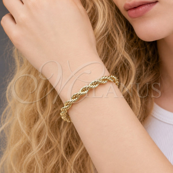 Pulsera Básica 5.222.033.06 Oro Laminado, Diseño de Rope, Pulido, Tono Dorado (Grosor 04.8 MM, 6 Pulgadas de Largo)