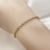 Pulsera Básica 5.222.035.06 Oro Laminado, Diseño de Rope, Pulido, Tono Dorado (Grosor 03 MM, 6 Pulgadas de Largo)