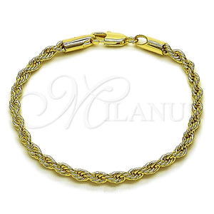 Pulsera Básica 5.222.035.06 Oro Laminado, Diseño de Rope, Pulido, Tono Dorado (Grosor 03 MM, 6 Pulgadas de Largo)