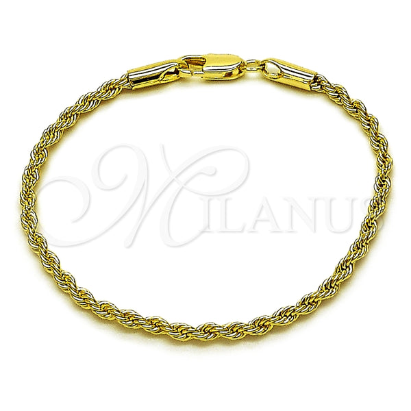 Pulsera Básica 5.222.036.06 Oro Laminado, Diseño de Rope, Pulido, Tono Dorado (Grosor 02.5 MM, 6 Pulgadas de Largo)