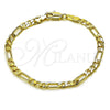 Pulsera Básica 5.222.016.06 Oro Laminado, Diseño de Figaro, Pulido, Tono Dorado (Grosor 03.6 MM, 6 Pulgadas de Largo)
