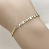 Pulsera Básica 04.213.0367.06 Oro Laminado, Diseño de Mariner, Diamantado, Tono Dorado (Calibre 0.80, Grosor 04 MM, 6 Pulgadas de Largo)