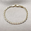 Pulsera Básica 5.222.026.06 Oro Laminado, Diseño de Mariner, Pulido, Tono Dorado (Grosor 03.5 MM, 6 Pulgadas de Largo)