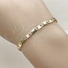 Pulsera Básica 04.213.0170.06 Oro Laminado, Diseño de Mariner, Pulido, Tono Dorado (Grosor 04 MM, 6 Pulgadas de Largo)