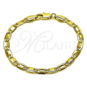 Pulsera Básica 04.213.0170.06 Oro Laminado, Diseño de Mariner, Pulido, Tono Dorado (Grosor 04 MM, 6 Pulgadas de Largo)