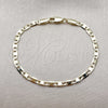 Pulsera Básica 04.213.0030.06 Oro Laminado, Diseño de Mariner, Pulido, Tono Dorado (Grosor 03 MM, 6 Pulgadas de Largo)