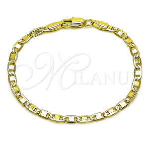 Pulsera Básica 04.213.0030.06 Oro Laminado, Diseño de Mariner, Pulido, Tono Dorado (Grosor 03 MM, 6 Pulgadas de Largo)