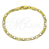 Pulsera Básica 04.213.0030.06 Oro Laminado, Diseño de Mariner, Pulido, Tono Dorado (Grosor 03 MM, 6 Pulgadas de Largo)