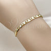 Pulsera Básica 5.223.009.06 Oro Laminado, Diseño de Mariner, Diamantado, Tono Dorado (Grosor 04 MM, 6 Pulgadas de Largo)