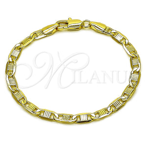Pulsera Básica 5.223.009.06 Oro Laminado, Diseño de Mariner, Diamantado, Tono Dorado (Grosor 04 MM, 6 Pulgadas de Largo)