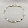 Pulsera Básica 04.213.0369.06 Oro Laminado, Diseño de Mariner, Diamantado, Tono Dorado (Grosor 02.8 MM, 6 Pulgadas de Largo)