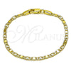 Pulsera Básica 04.213.0369.06 Oro Laminado, Diseño de Mariner, Diamantado, Tono Dorado (Grosor 02.8 MM, 6 Pulgadas de Largo)