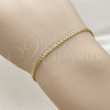 Pulsera Básica 04.213.0066.06 Oro Laminado, Diseño de Bismarco, Diamantado, Tono Dorado (Grosor 02.2 MM, 6 Pulgadas de Largo)