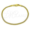 Pulsera Básica 04.213.0066.06 Oro Laminado, Diseño de Bismarco, Diamantado, Tono Dorado (Grosor 02.2 MM, 6 Pulgadas de Largo)