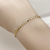 Pulsera Básica 04.213.0370.06 Oro Laminado, Diseño de Figaro, Diamantado, Tono Dorado (Grosor 03 MM, 6 Pulgadas de Largo)