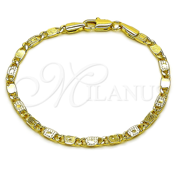 Pulsera Básica 04.213.0371.06 Oro Laminado, Diseño de Mariner, Pulido, Tono Dorado (Grosor 03 MM, 6 Pulgadas de Largo)