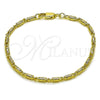 Pulsera Básica 04.213.0373.06 Oro Laminado, Diseño de Paperclip, Pulido, Tono Dorado (Grosor 02.5 MM, 6 Pulgadas de Largo)
