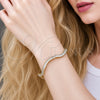Pulsera Tennis 03.213.0440.07 Oro Laminado, Diseño de Baguette, con Zirconia Cubica Blanca, Pulido, Tono Dorado (Grosor 03.5 MM, 7 Pulgadas de Largo)