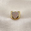 Anillo Multi Piedra 01.459.0005 Oro Laminado, Diseño de Corazón, con Madre Perla Marfil, Pulido, Tono Dorado (Talla Unica)