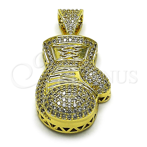Dije Elegante 05.459.0018 Oro Laminado, con Zirconia Cubica Blanca, Pulido, Tono Dorado