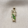 Dije Religioso 05.459.0022 Oro Laminado, Diseño de San Judas, con Zirconia Cubica Blanca, Pulido, Dos Tonos